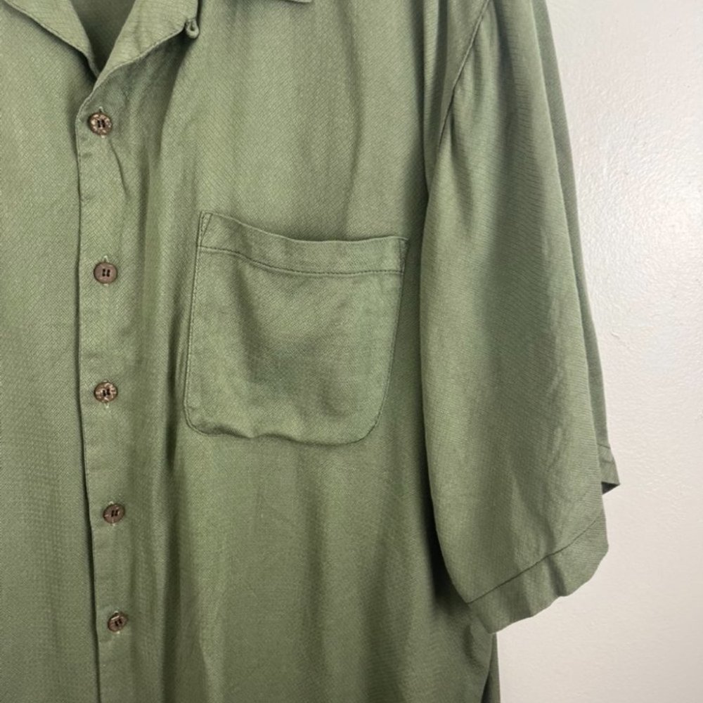 Tommy Bahama Olive Button Down Shirt - Picture 2 of 6